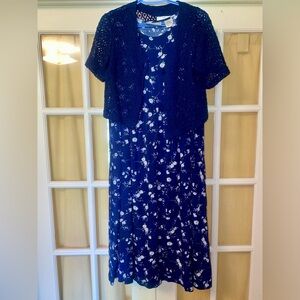 Erika Blue Short Sleeve Crew Neck Maxi Sundress